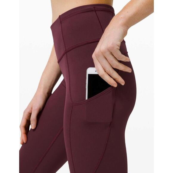 Lululemon Fast and Free High-Rise Crop II 23" *Non-Reflective Leggings /Cassis - Picture 2 of 9